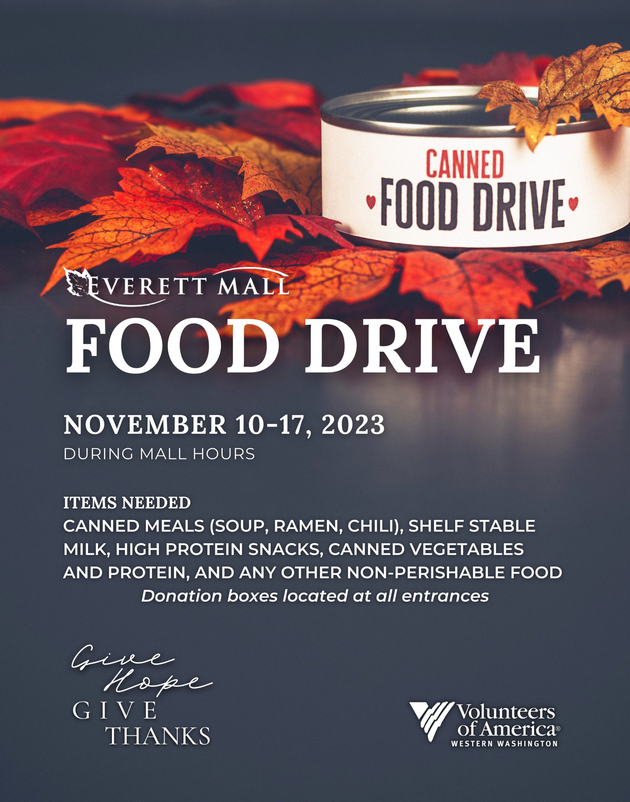 Everett Mall Give Hope Give Thanks Food Drive 